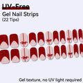 22 Tips Sheet Red French Heart UV-Free Gel Nail Stickers Long-lasting Qme BSA-0383