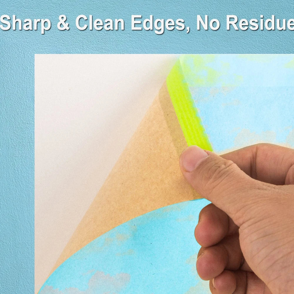 Pre-Taped Masking Paper for Painting Tape and Drape Painters Paper Protective Paper Roll for Covering Skirting, Frames, Cars Qme