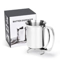 Stainless Steel Batter Dispenser Reusable Food Grade Pancakes Waffles Qme Silver