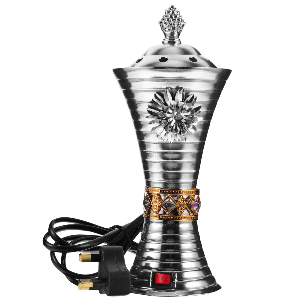 Arabian Electric Incense Burner Uk Plug Decorative Aromatherapy Burner Home Desktop Electronic Censer Middle Eastern Style Aroma Qme