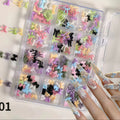 16-compartment Butterfly Resin Nail Art Accessories Colorful Qme 01