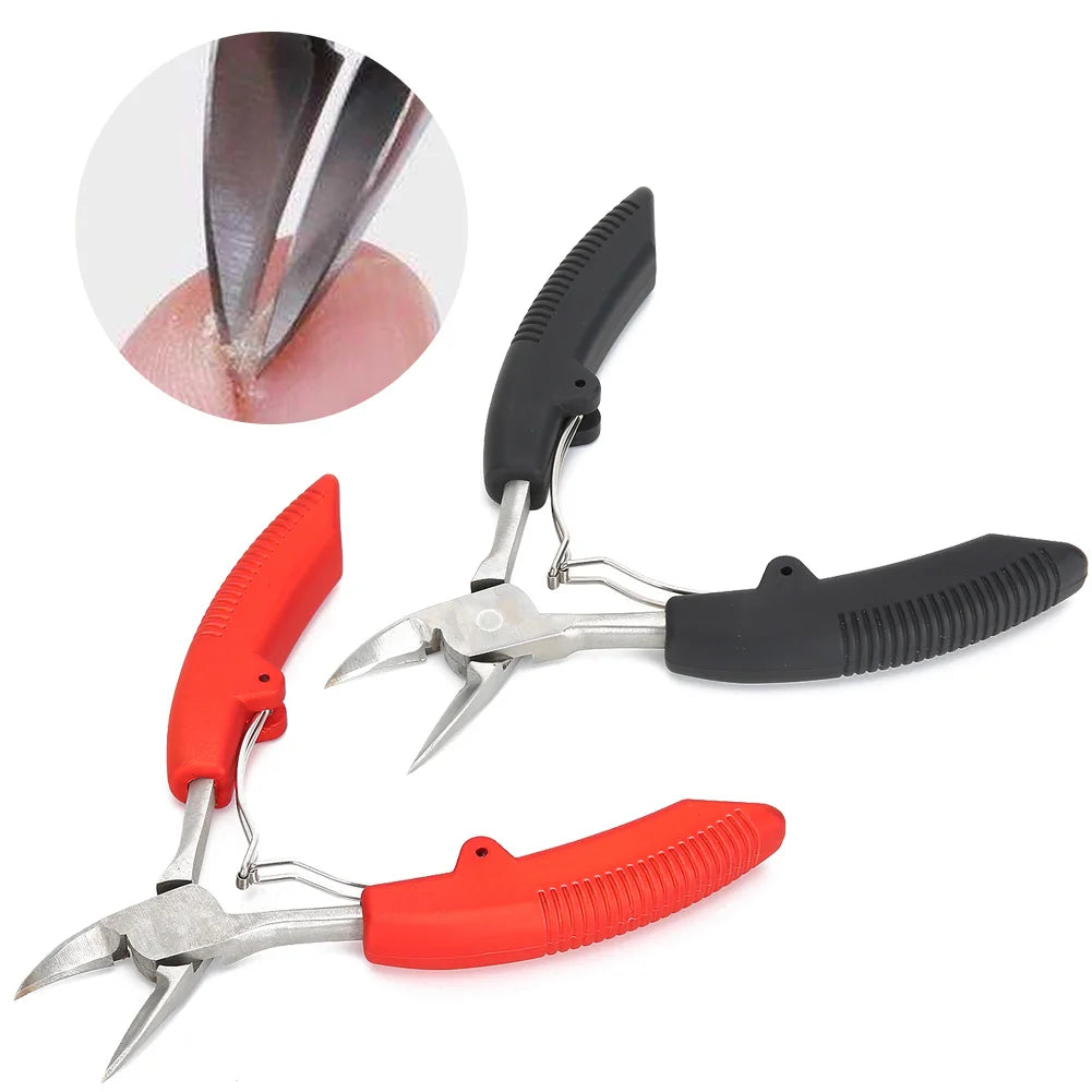 Professional Cuticle Scissors Fingernail Toenail Thick Ingrown Toe Nail Clippers Pliers Pedicure Tool Ingrown Toenail Clipper Qme