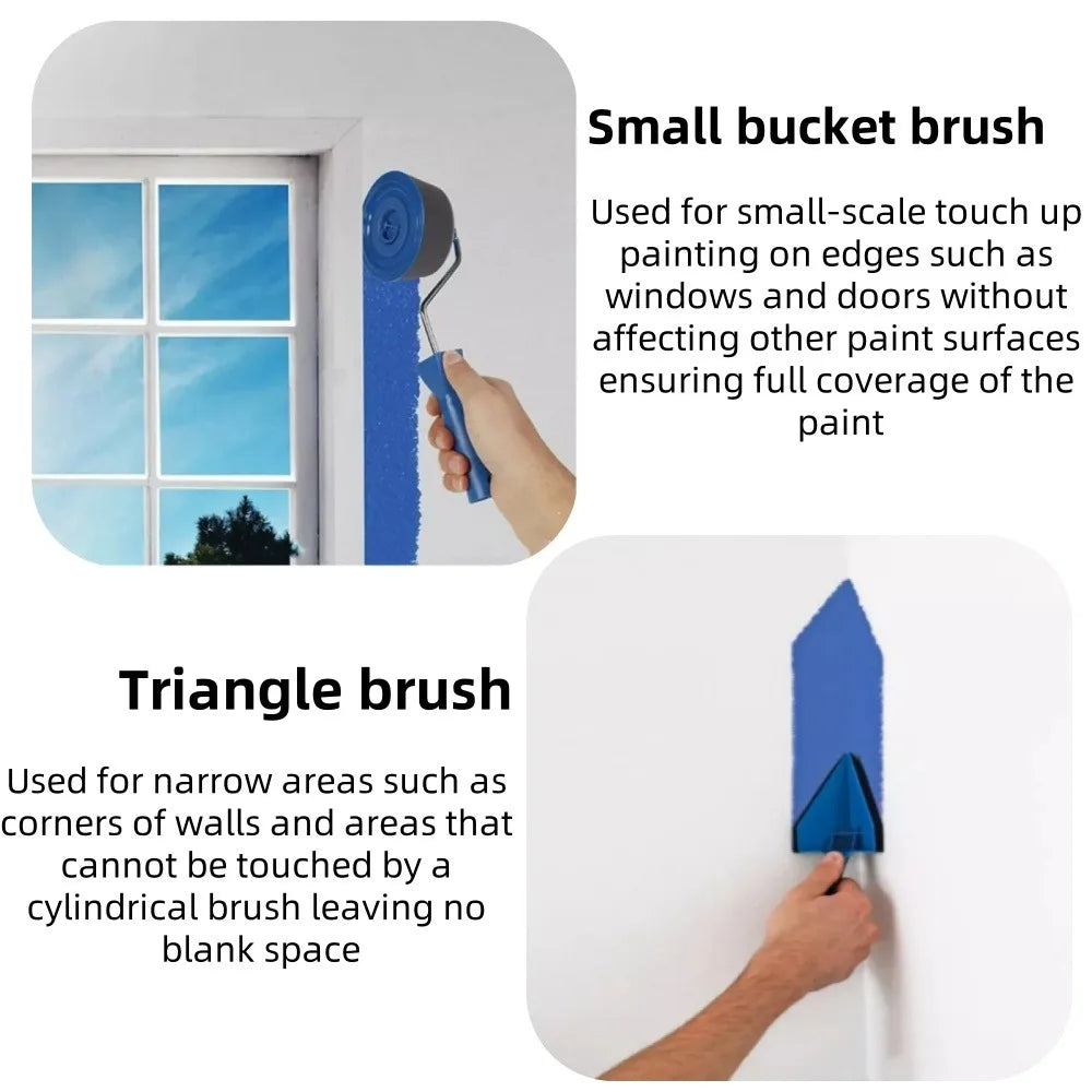 1/7PCS Wall Roller Paint Brush Set Expansion DIY Sponge Self Suction Coat Wall Paint Machine Used for Wall Corner Coating Tools Qme