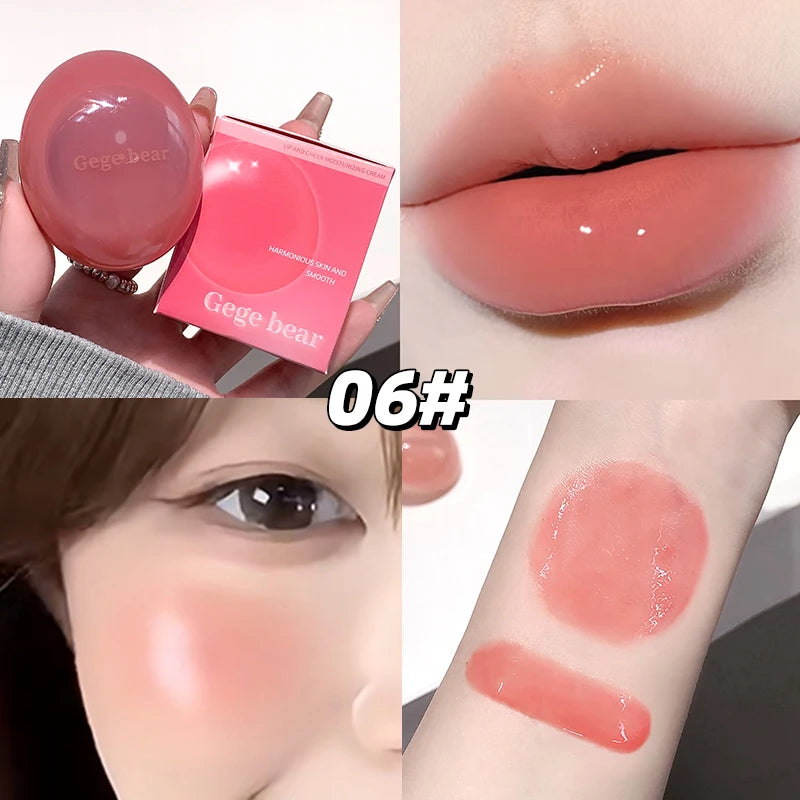 Gege Bear Dual-use Lip Jelly Glaze Blush Moisturizing Jam Gloss Honey Qme GX1398-06
