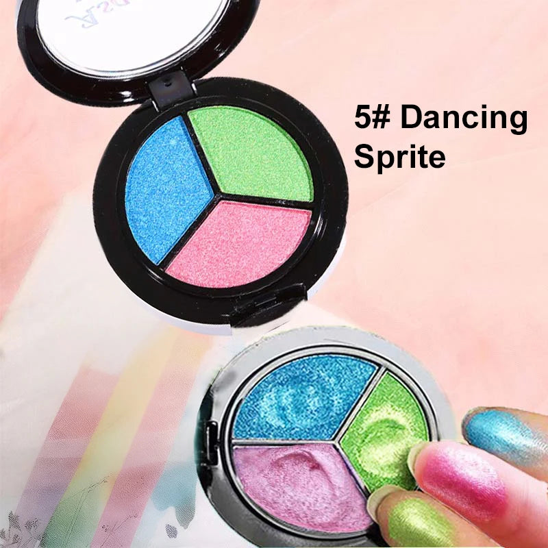 3 Colors Pearlescent Eyeshadow Palette Creamy Mousse Texture Earth Qme 05