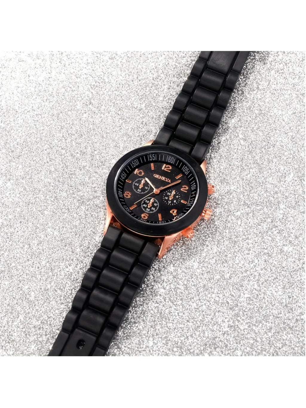 Instagram-style candy-colored quartz watch, soft and adorable, versatile casual wristwatch 4-piece set Qme