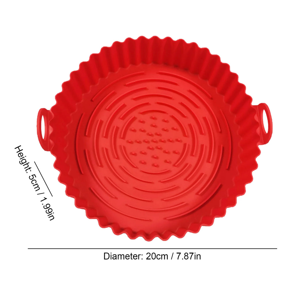 Air Fryer Silicone Pots Nonstick Basket Non Stick Round Liners Food Qme