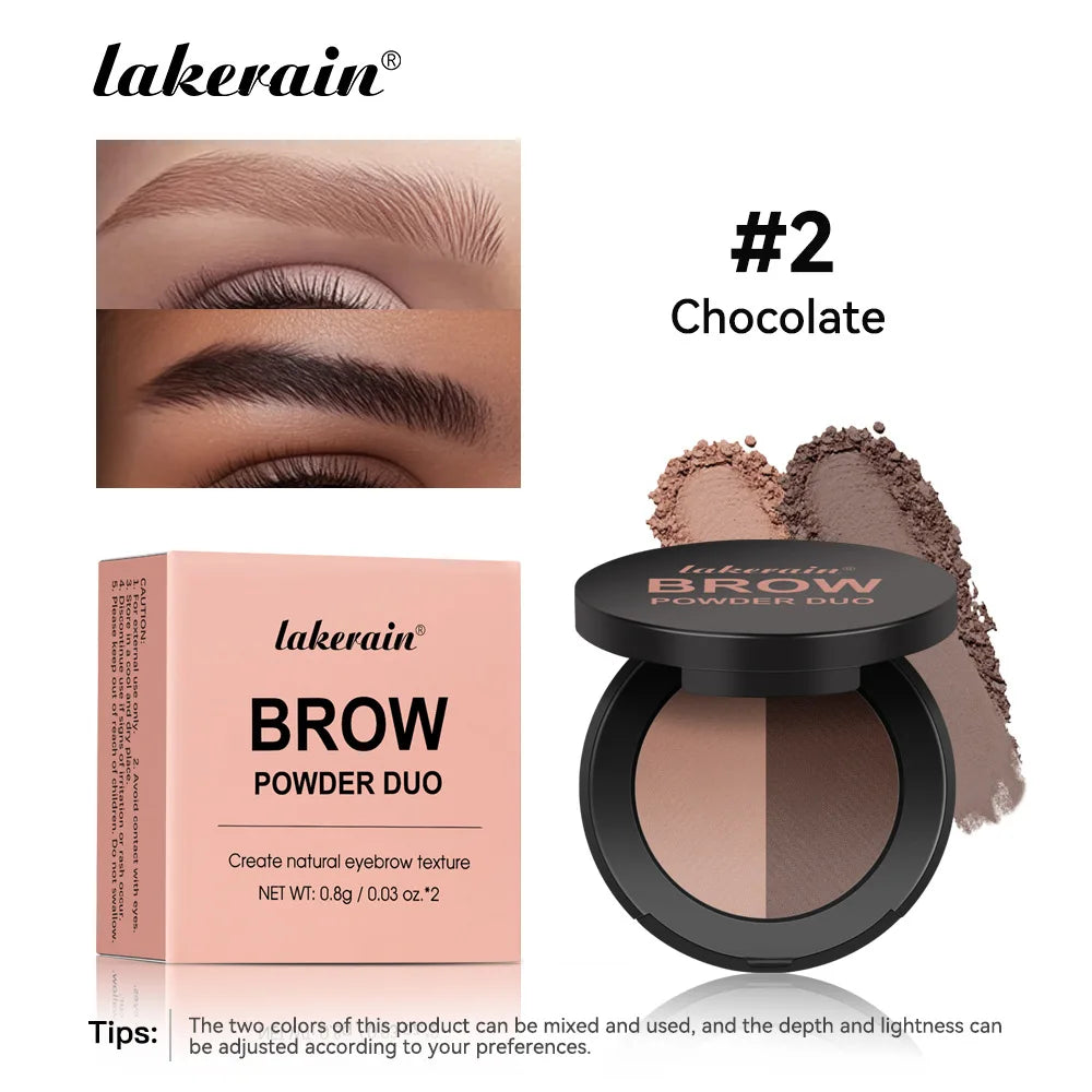 Dual-color Eyebrow Powder Ash Brown Contour Shadow Three-dimensional Eyebrow Shape Waterproof Natural Compact Powder Palette Qme 02