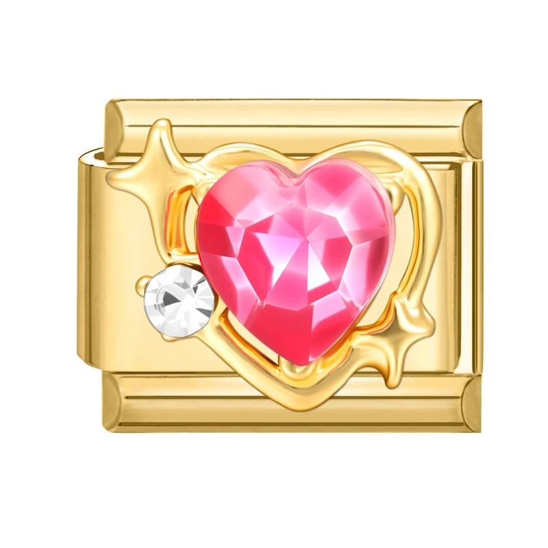 Golden Series Black Bows Butterfly Red Star Cherry Heart Italian