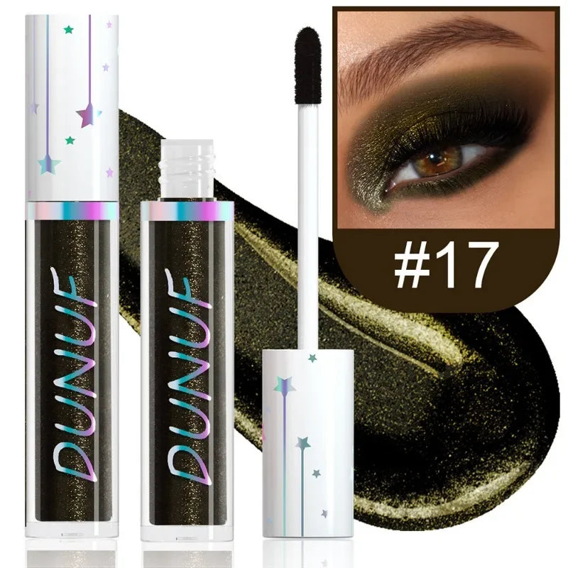 24color Eyeshadow Stick Liquid Eyeliner Metallic Color Green Pearlescent Glitter Eye Shadow Waterproof High Gloss Makeup Pigment Qme 17