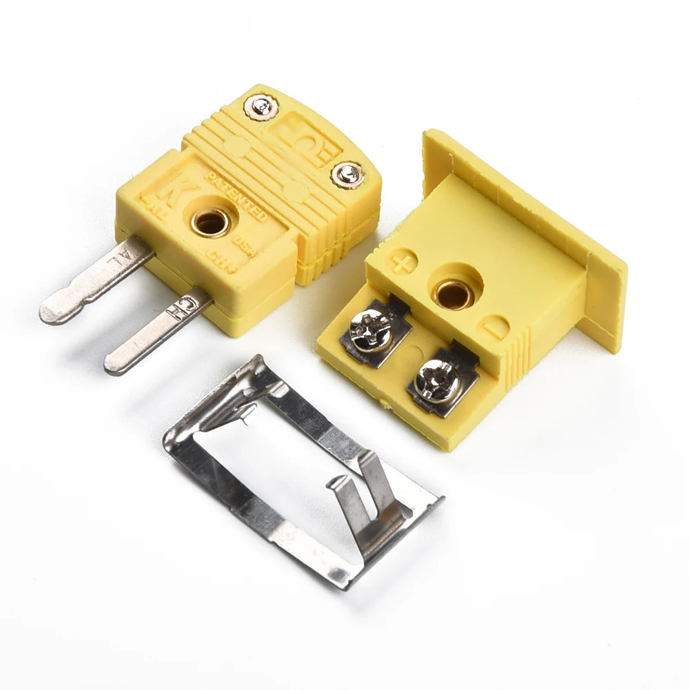 Yellow Thermocouple Socket Shell Plug Adaptor Mini Thermometer K-Type Miniature Panel Mount Connector Nylon Plastic Qme