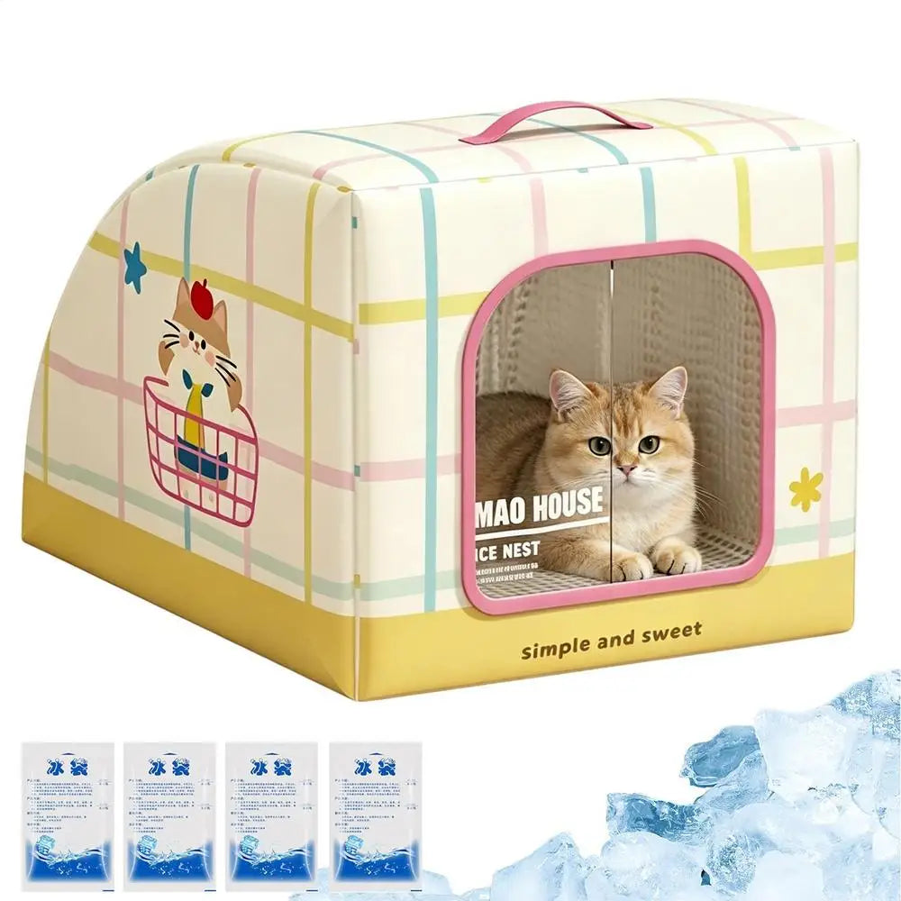 Insulated Cat House Insulated Portable Bed With Handle Indoor Cat House For Stray Pets Bedroom Living Room Balconies Courtyards Qme kitten M China Mainland