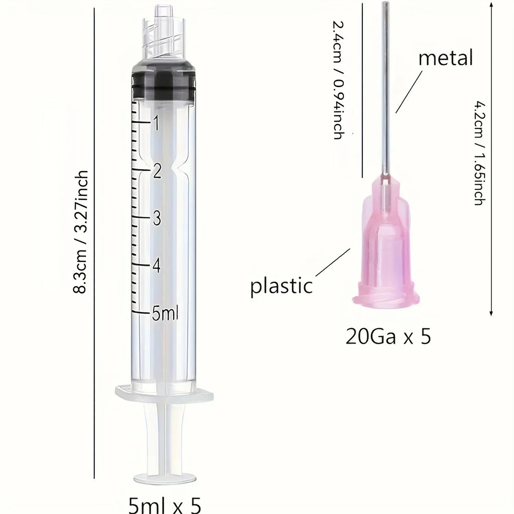 5 Pack 5ML/CC Premium Ink Filling Syringe with Blunt Needle Tip for Fountain Pen Qme