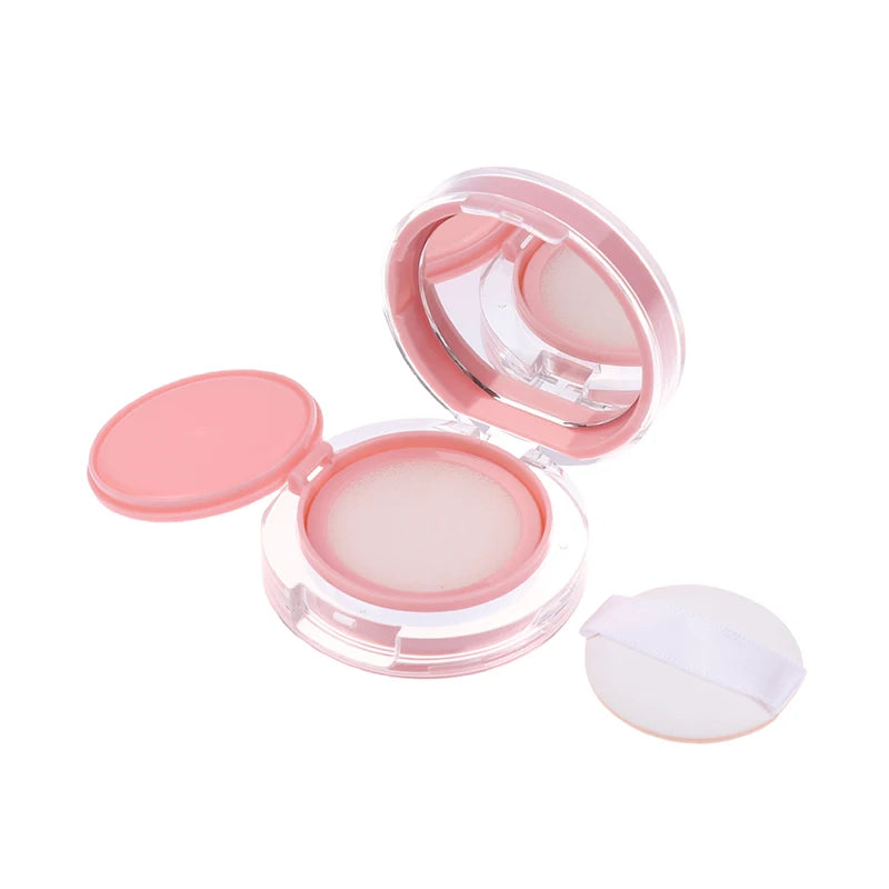 Pink Mini Air Cushion Foundation DIY Box Empty Puff Mirror Makeup Qme