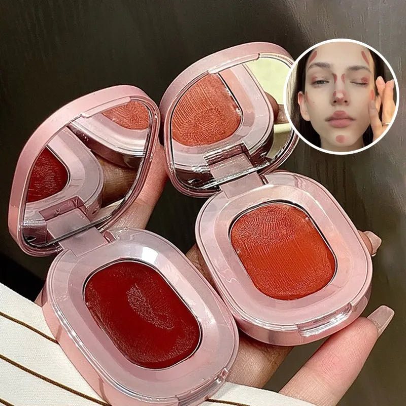 Velvet Cream Multi-Use Palette Low Saturation Contour Blush & Lip Tint Natural Matte Finish for Autumn Winter Nude Makeup Qme
