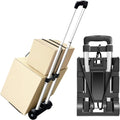 Aluminum Folding Hand Trucks,Small Folding Hand Truck Dolly with 2 Wheels,Collapsible Cart Portable Dolly,Duty Moving Dolly Qme black 2 rounds
