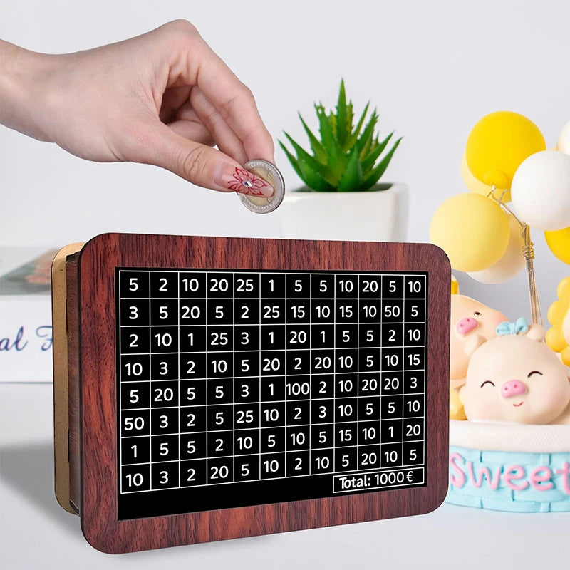 Money Goals Counter Reusable Handmade Piggy Bank Coin Tray Storage Qme