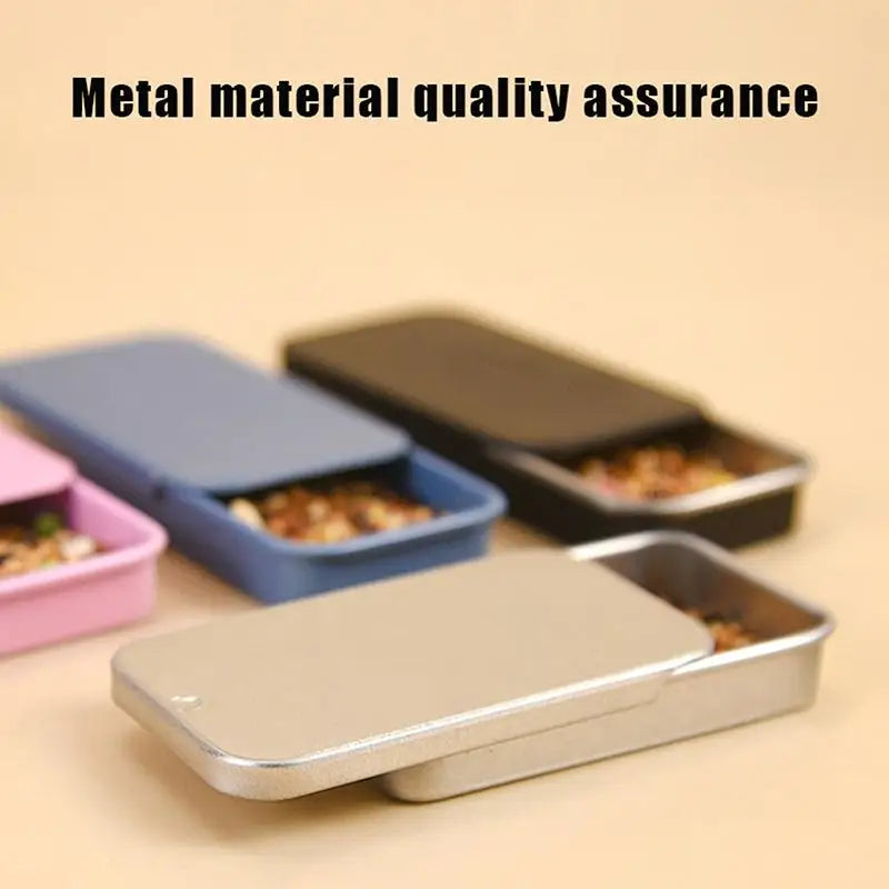 Mini Iron Can Bird Food Storage Box Portable Compact Parrot Feeder Qme