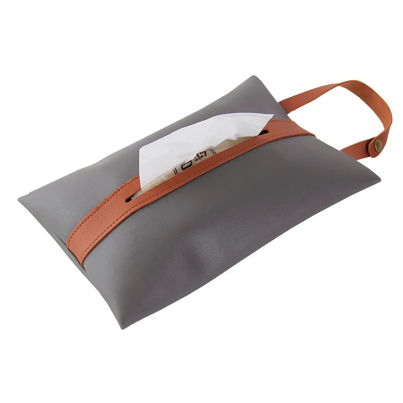 Simple Matching Tissue Bag Car Box Pumping Hanging Decorative Cover Qme GRAY