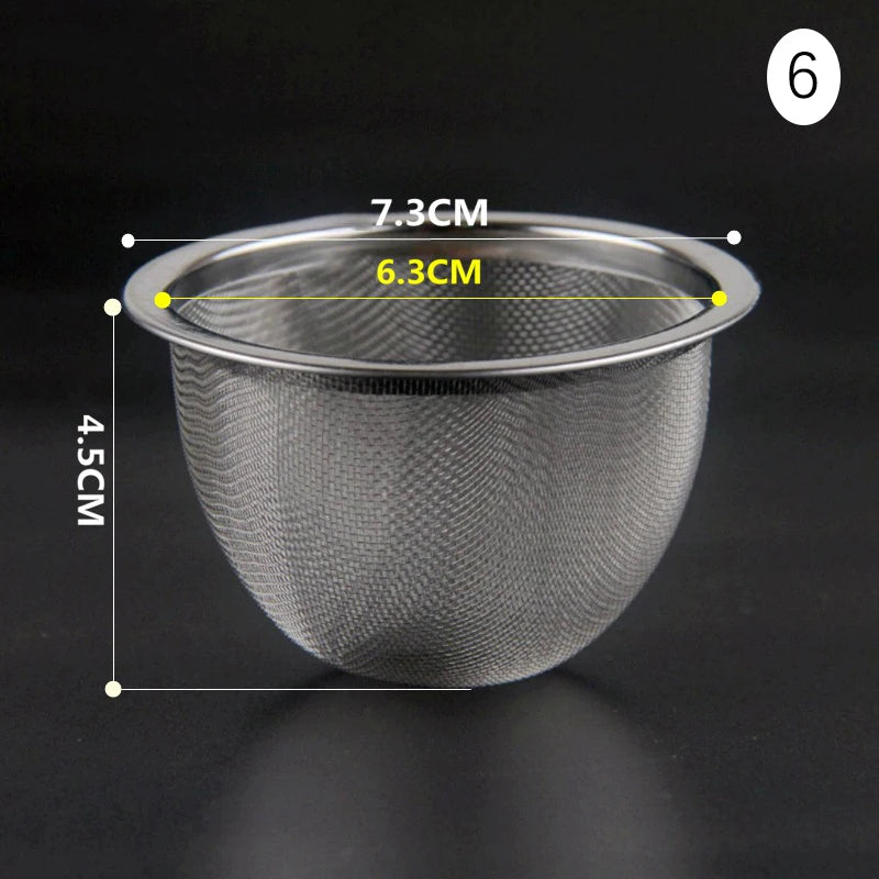 304 Stainless Steel Reusable Tea Infuser Tea Strainer Teapot Loose Tea Leaf Spice Tea Filter Kitchen Accessories Qme 6