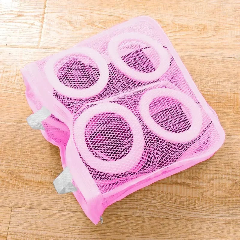 Laundry Bag Protection Bag Lazy Person Shoe Bag Bra Underwear Bag Protection Bag Shoe Built-In Divider Bathroom Qme Pink