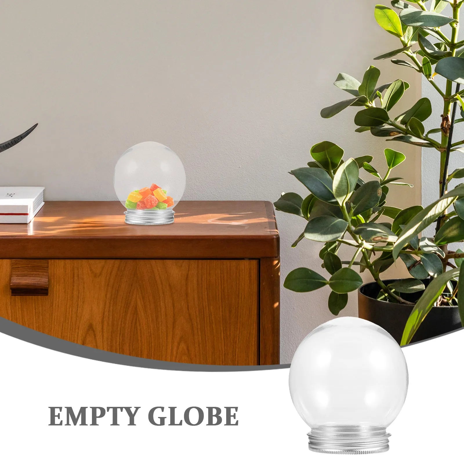 6Pcs Empty Plastic Water Globes Clear DIY Snow Globe Ornaments for Crafts Making Holiday Decor Creative DIY Supplies Gift Qme