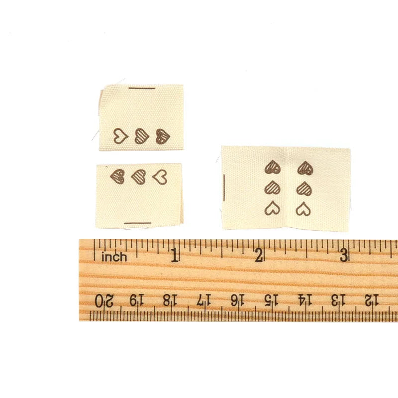 50pcs 19.5-44mm Random Mix Simple Beige Printed Labels For Clothing DIY Hats Bags Sewing Decorative Handmade Accessories C3782 Qme 6