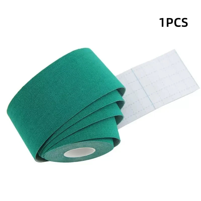 Sports Kinesio Tape Muscle Kinesiology Elastic Knee Pain Relief Strain Patch Athletic Recovery Stickers Fitness Bandages Qme Dark Green
