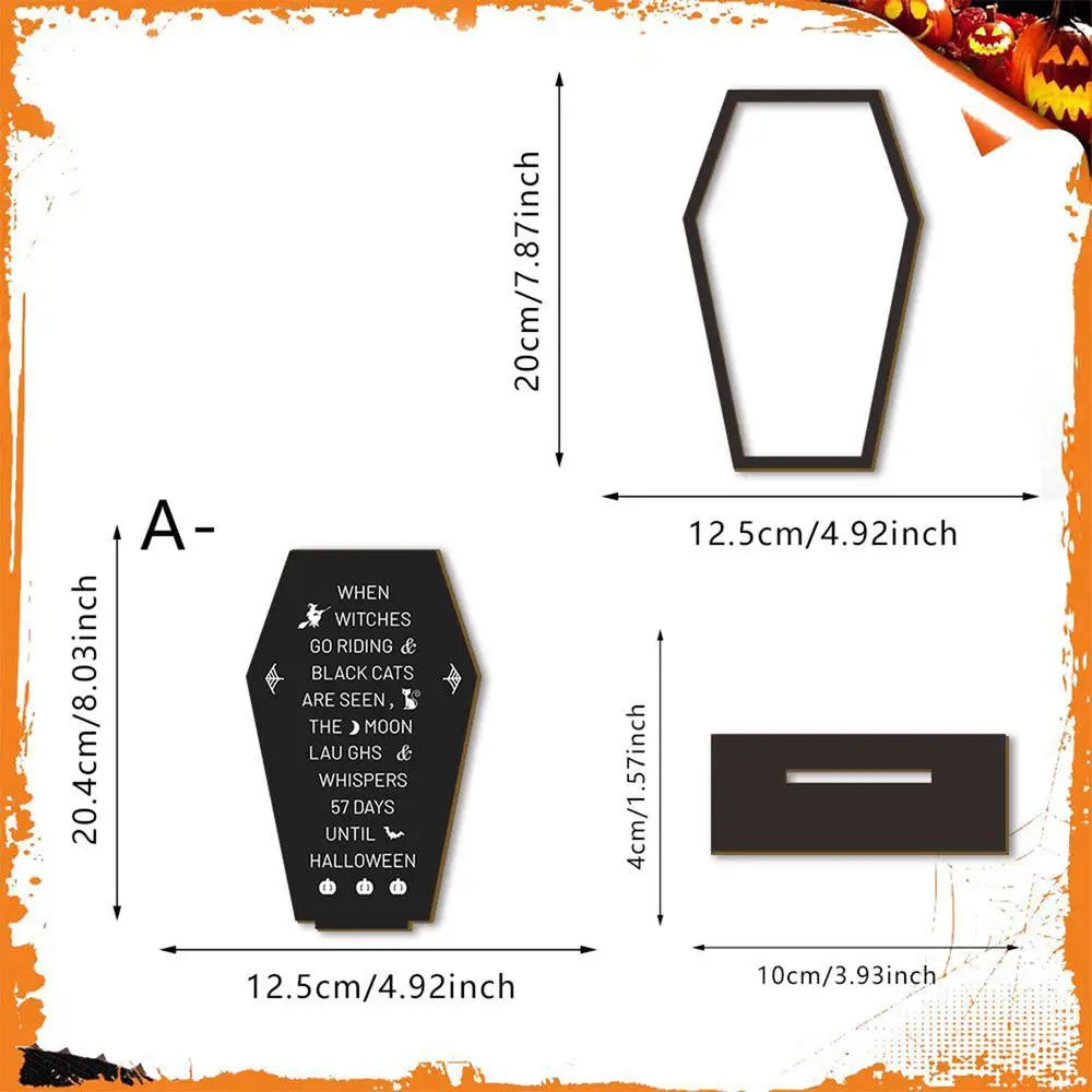Halloween Table Sign Coffin Wooden Decor Message Board Display Qme Black China Mainland