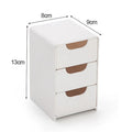 3-Tier Cosmetic Storage Box Organizer With Drawers Multifunctional Countertop Storage For Jewelry Office Supplies Qme White