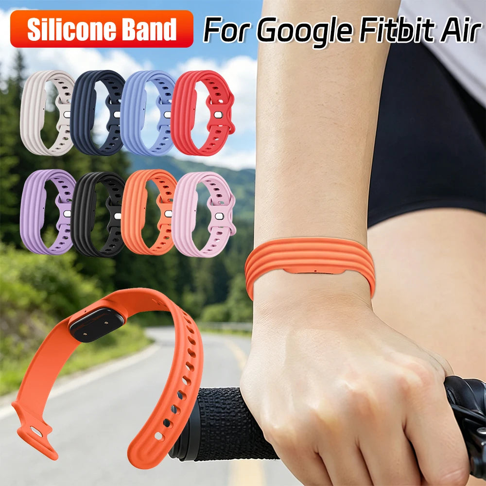 Silicone Sport Band For Google Fitbit Air Outdoor Armor Sports Strap Adjustable Buckle Replacement Straps for Everyday Wear Qme