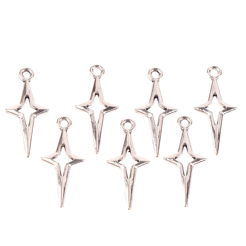 40pcs 23x10mm Antique Silver Color Openwork Star Charms For Jewelry Making Diy Accessories Qme 40pcs