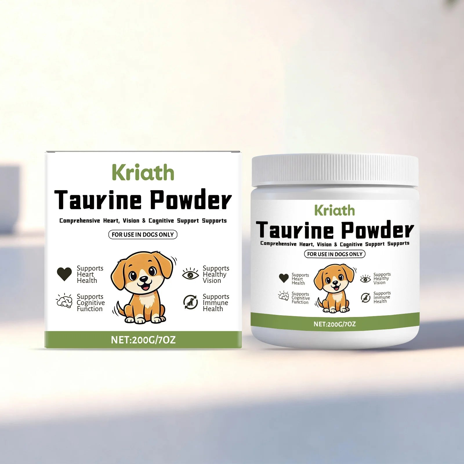 Pet Taurine Powder Support Heart Wellness Maintain Normal Vision Function Enhance Hair Radiance Dog Daily Nutrients Supplement Qme