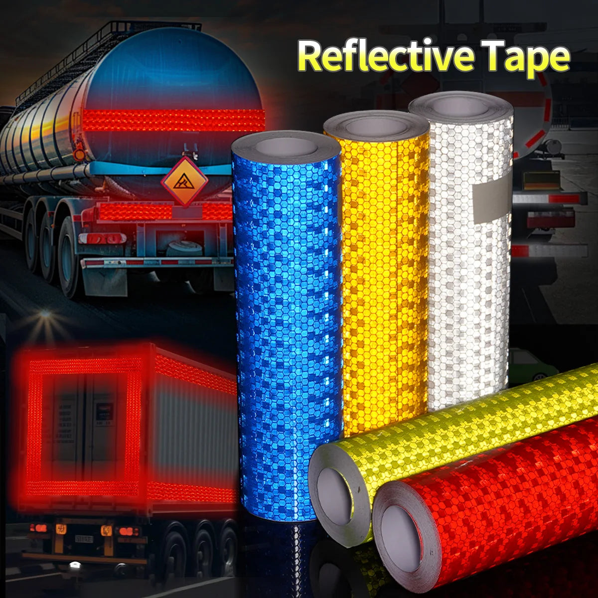 Reflective Safety Mark Tape Stickers Self Adhesive Warning Film for Car Motorcycle Auto Styling Qme
