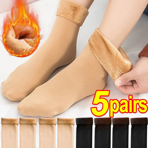 1 2 4 5Pair Women Winter Thicken Warm Short Socks Thermal Cashmere Qme