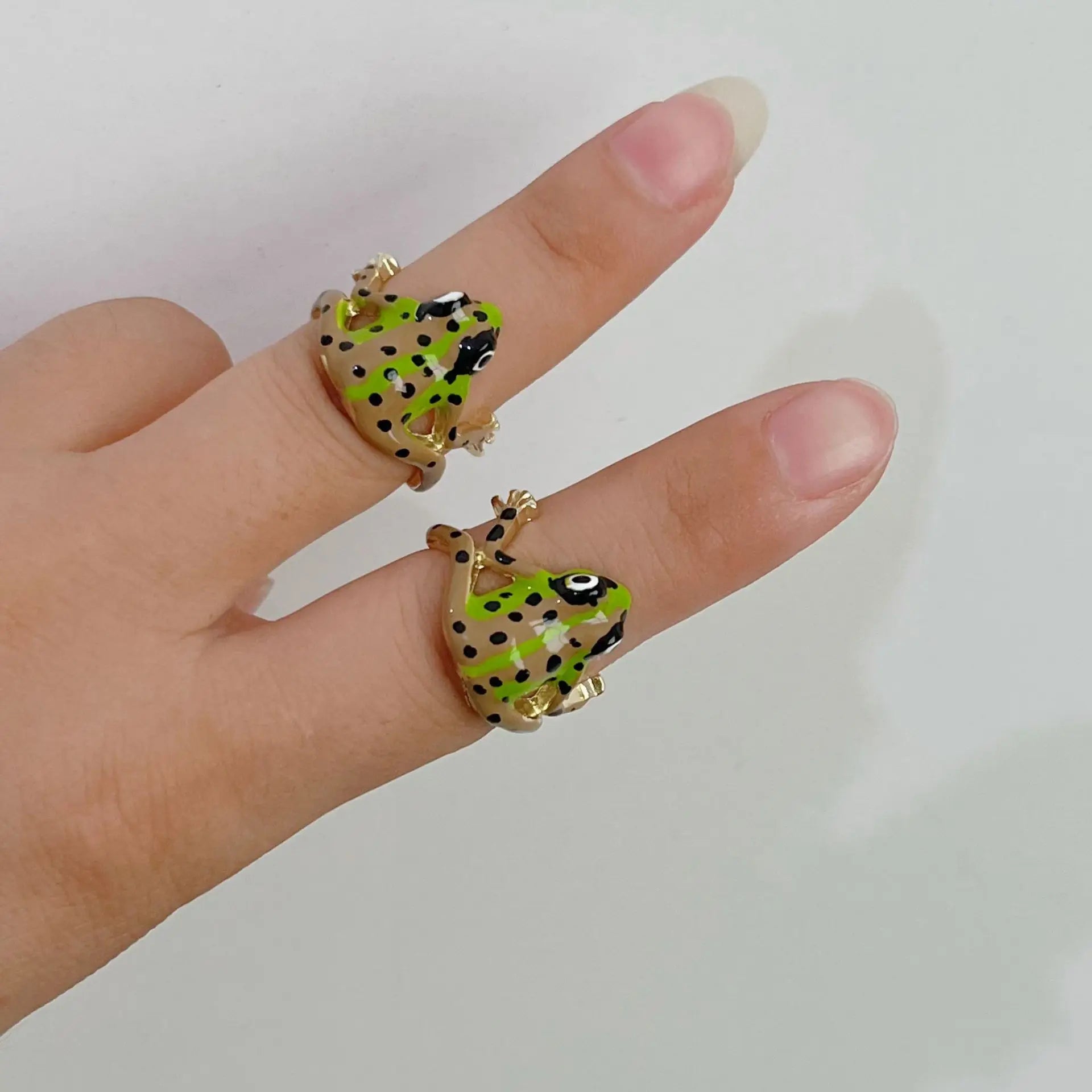 Cute Tree Frog Open Ring Personalized Frog Adjustable Jewelry Accessories Suitable for People of All Ages and Genders Qme