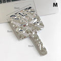 Electroplated Handle Makeup Mirror Portable Round Square Handheld Qme M