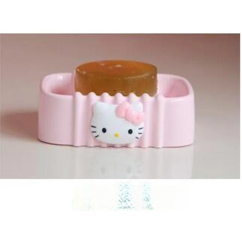 Hello Kitty Creative Cartoon-Style Cute Soap Dish Bathroom Soap Dish for Home Use Soap Dish Holder / Plastic Storage Box Qme