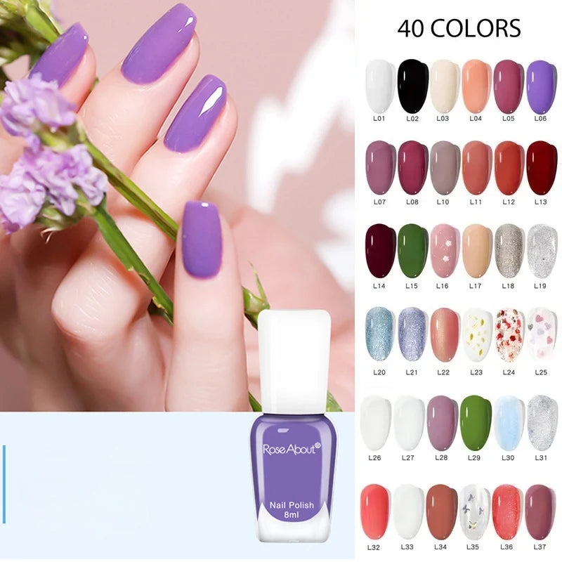 40 Colors Nail Gel No Bake Water-based Nail Polish Glitter Sequins Long-lasting Tearable Healthy Tearable Quick-drying Qme