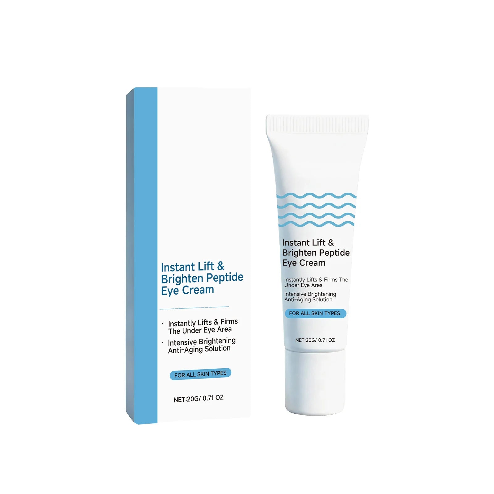 Instant Lift Brighten Peptide Eye Cream Anti Puffiness Dark Circles Anti-Aging Firming Moisturizing Delicate Smooth Eye SkinCare Qme 20g Boxed