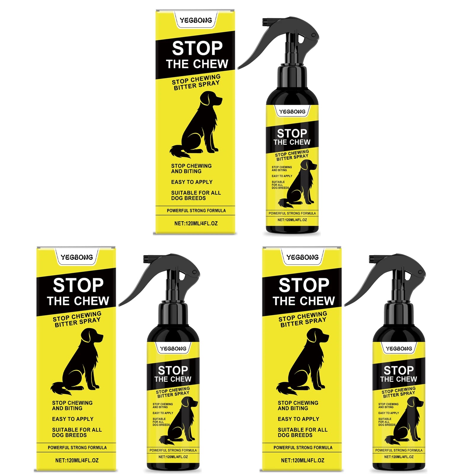 Dog Anti Chewing Spray Reduce Biting Furniture Behavior Develop Good Habits Prevent Licking Wounds Pet Stop Chewing Bitter Spray Qme 3 X 120ml Boxed
