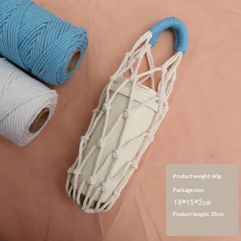 Handmade Macrame Water Bottle Sling Multicolor Cotton Rope Net Bag Qme A5