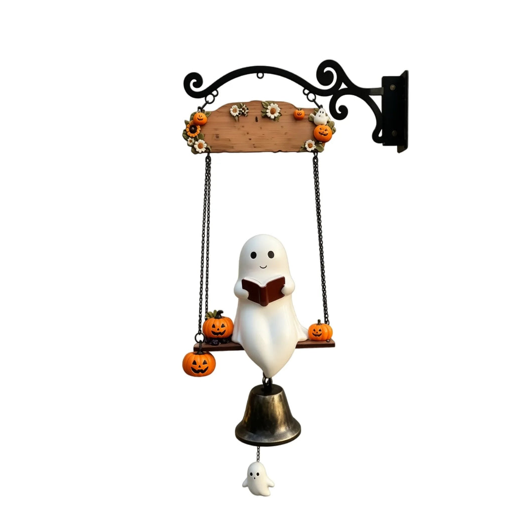 Halloween Lovely Ghost Door Bell Ornament Vintage Doorbell Home Entrance Door Wall Mount Decorative Welcome Bell Qme