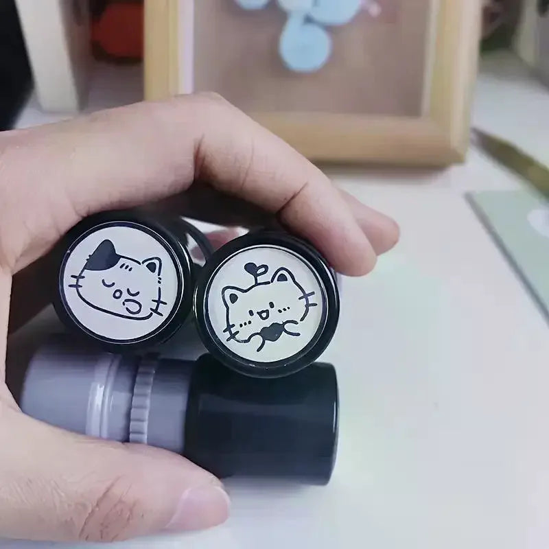 Cute Cartoon Black Kitten Stamp Lovely Shape Journal Stamps DIY Scrapbooking Decoration Collage Signets For Your Choice Qme