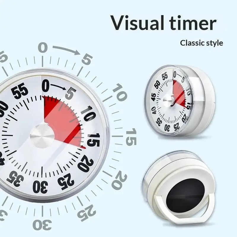 Magnetic Clock Timer Mechanical Loud Alarm Kitchen Cooking 60-Minutes Qme A4
