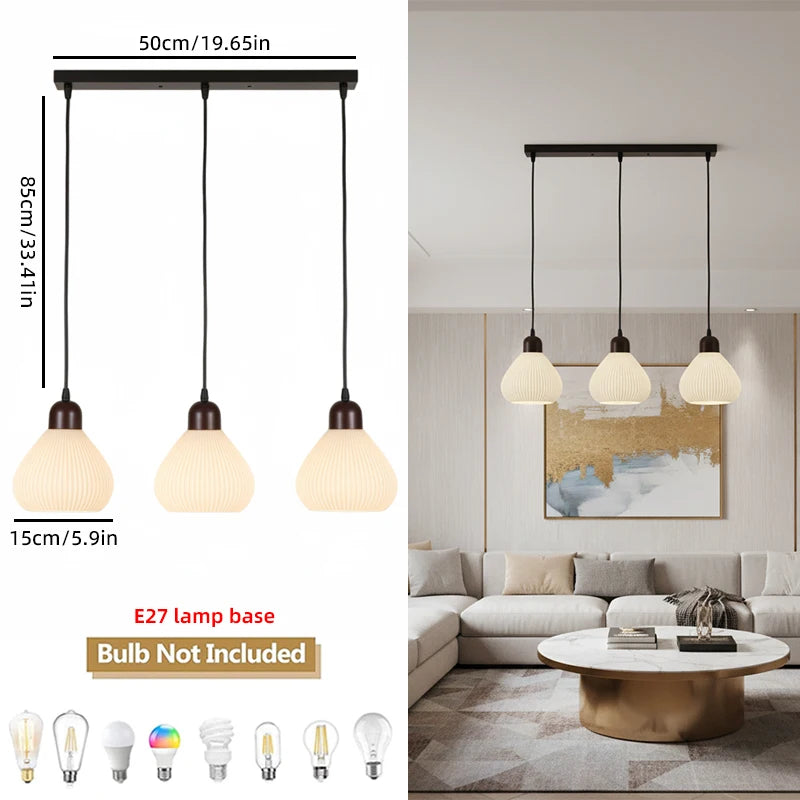 White Pendant Lights For Kitchen Dining Room Home Decor Bar Dining table Glass Hanging lamp Aisle Ceiling Lamp Qme Long