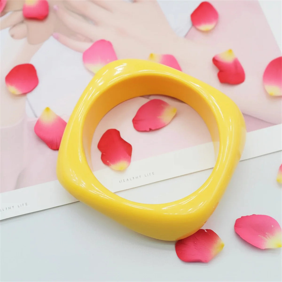 Fashion Summer Trendy Clear Wide Version Square Acrylic Resin