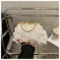 Chiffon 3D Flower Banquet Bag Fashion Evening Bags Luxury Women Chain Qme White