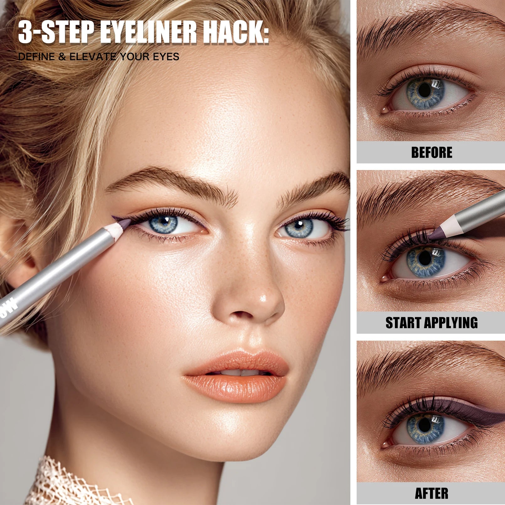 8 Colors Matte Eyeliner Gel Pencil, Ultra-fine Easy Coloring, Waterproof Sweatproof Smudge-proof, With Free Sharpener Qme