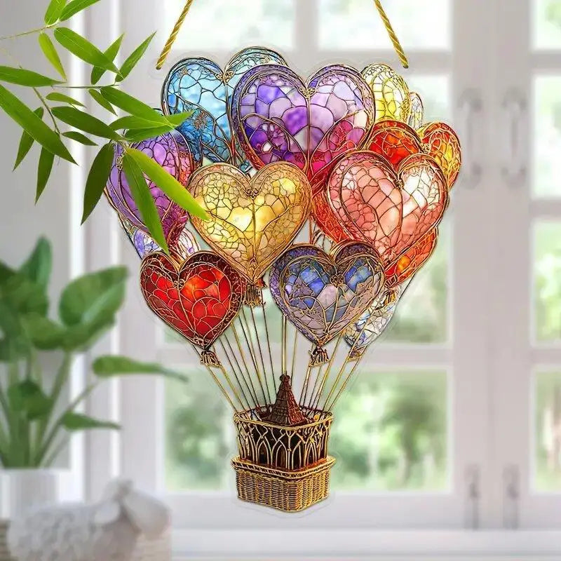 2D Air Balloon Light-collecting Device Flower Window Pendant Garden Qme